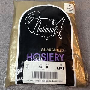 Nationals Hosiery Nude Style 43 Size B (6 Pairs) NEW